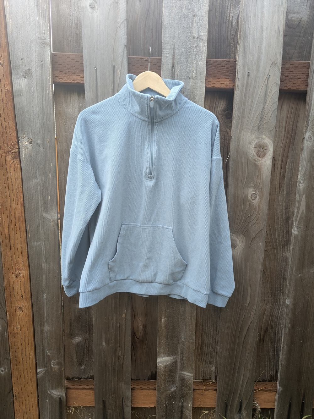 Marc New York Light Blue Partial-Zip Pullover Sweatshirt